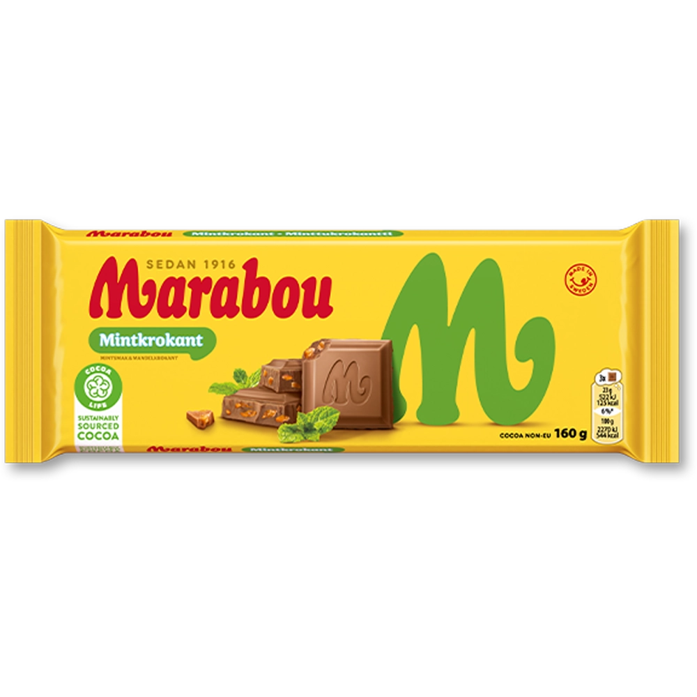 Шоколад молочный с мятным крокантом 160 гр